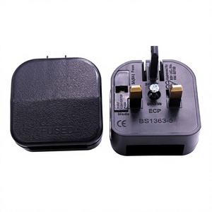อะแดปเตอร์แปลงปลั๊กไฟฟ้า BS1363-5 ECP สีดำ ปลั๊กยุโรป <span class=keywords><strong>EU</strong></span> เป็นปลั๊ก 3 ขา ปลั๊กอังกฤษ พร้อมฟิวส์  3A BS 5733 - Product Image 1
