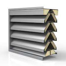 Louvre Akustik Berisi Wol Mineral Tahan Api, <span class=keywords><strong>Grille</strong></span> Peredam Suara dari Paduan Aluminium, Jaring Ventilasi Kontrol Kebisingan Berkinerja Tinggi - Product Image 2