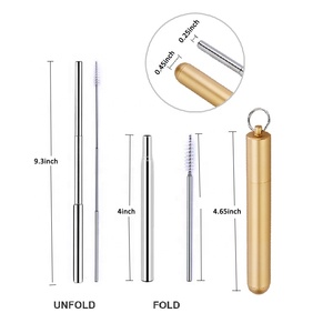 Pajita Plegable de Acero Inoxidable Ecológica de Alta Calidad - Product Image 3