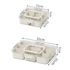 Vente flash - Plateau de service multifonctionnel à 6/9 compartiments, de qualité alimentaire, avec poignée, boîte à collation portable - Product Image 5