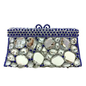 Popular <span class=keywords><strong>bolso</strong></span> de noche de cristal, <span class=keywords><strong>bolso</strong></span> de mano con diamantes huecos de Metal para mujer, <span class=keywords><strong>bolso</strong></span> de mano dorado hecho a mano de lujo con diamantes de imitación, <span class=keywords><strong>bolso</strong></span> de mano para <span class=keywords><strong>fiesta</strong></span> - Product Image 6