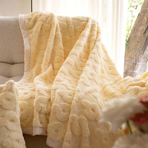 3D Embossed Floral <strong>Fleece</strong> Throw Blanket Reversible Warm Cozy Sherpa <strong>Fleece</strong> Sofa Blanket Skin Friendly Decorative for Bedroom - Product Image 5