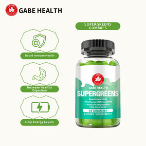 Bonbons Gommeux Supergreens OEM Probiotiques - Extrait de Feuille d'Artichaut Spiruline Chou Frisé Vitamines B6 Santé Digestive Soutien Immunitaire - Product Image 3