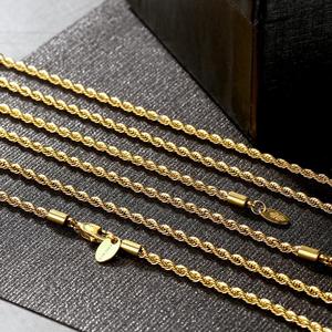KRKC Personalizza Mens Gioielli In Acciaio Inossidabile 3 millimetri 20 pollici Catena Della Corda Sfera Cavo <span class=keywords><strong>Franco</strong></span> 18K Oro Argento Catena commercio All'ingrosso della collana - Product Image 4
