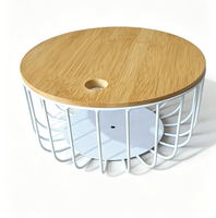 Panier à fruits pour comptoir de cuisine, lot de 2 grands paniers empilables avec couvercle en bambou