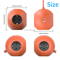 Multiprise encastrée 6 en 1 avec station de charge 25W USB C, prise PD à charge rapide, protection contre les surtensions, rallonge de prise cachée