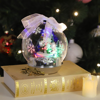 Ornements de cadeau de fille en verre de Noël remplissables en verre de base rotative de musique claire personnalisée