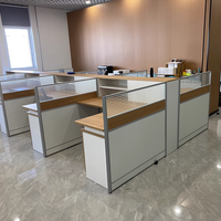 Offre Spéciale mélamine L forme coin bureau de travail modulé 3 personnes 6 personnes Table de poste de travail avec classeur