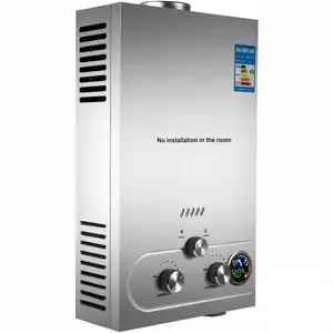 Caldeira aquecedora de água instantânea sem tanque com display digital GLP Gás Propano Tipo exaustão de 10 litros 5GPM