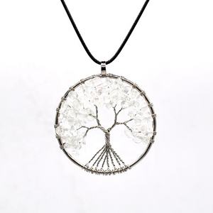 Collier <span class=keywords><strong>arbre</strong></span> de vie en pierre naturelle, collier d'<span class=keywords><strong>arbre</strong></span> en pierre de rouge intercalaire fait à la main - Product Image 5