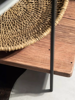 Table basse mobile à deux niveaux en bois massif rustique et fer forgé, style minimaliste moderne, pour salon et canapé, mobilier de maison