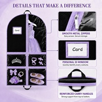 Housse de protection anti-poussière pour vêtements d'enfants en tissu non tissé avec 4 poches, résistante à l'humidité, portable, pour costumes et tenues