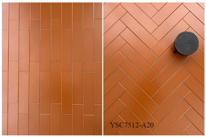 Carreaux de porcelaine artisanaux 75x300, derniers modèles, en matériau céramique, carreaux de métro rouges émaillés pour café - Product Image 2