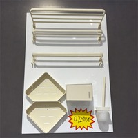 Ensemble d'étagères de salle de bain en aluminium, porte-serviettes mural, double barre porte-serviettes, étagère d'angle, porte-papier toilette, porte-brosse WC
