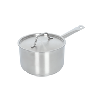Casserole à parois hautes à poignée unique, en acier inoxydable 304, avec fond épais composite, pour lait et sauces, avec couvercle