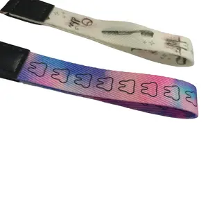 ID 카드 배지 홀더 이름 및 로고가 있는 새로운 6 색 끈 디지털 인쇄 승화 인쇄 키 끈
