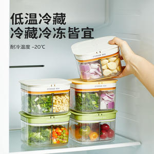 กล่องเก็บของสำหรับหัวหอม ขิง กระเทียม 4 ช่อง ฝาปิดแบบหนีบสุญญากาศ ภาชนะเก็บรักษาอาหารทรงสี่เหลี่ยม - Product Image 3