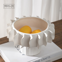 Merlin Living Fait Main Coupe à Fruits Moderne Pince Fleur Assiette à Chocolat Autre Décoration Intérieure Usine de Chaozhou Vente en Gros OEM