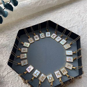 Gogem Mặt Dây Chuyền 26 Bảng Chữ Cái Đầu Tiên Tùy Chỉnh Với Vỏ A-Z Vòng Cổ Cá Nhân Hóa Chữ Cái Cho Nữ - Product Image 3