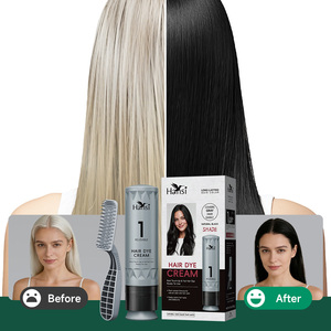 Crème Colorante Capillaire Semi-Permanente Noire Naturelle Sans Ammoniaque pour Retouche des <span class=keywords><strong>Racines</strong></span>, Usage Professionnel Unisexe, Fournisseur Grossiste - Product Image 1