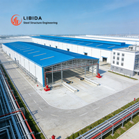 Usine de bâtiments métalliques à ossature Construction industrielle préfabriquée Atelier métallique préfabriqué Entrepôt en acier
