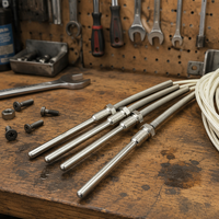 Capteur de température à résistance en platine PT100/PT1000, fil argenté à trois brins pour équipement industriel et mesure d'instruments