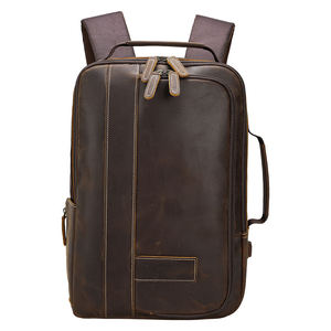 RTS Bulk Mixed Order Men's Casual Style Unisex Zipper <b>Backpack</b> Full Grain Genuine Vintage Real Cow <b>Leather</b> Portable <b>Laptop</b> - Product Image 1