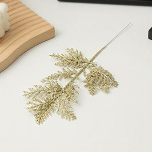 Noël fausses fleurs en gros or poussière fleurs artificielles vacances ensemble décoration fleurs artificielles - Product Image 4