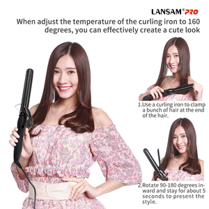 LANSAM <span class=keywords><strong>Fer</strong></span> <span class=keywords><strong>à</strong></span> friser professionnel en céramique noire Big Wave <span class=keywords><strong>Fer</strong></span> <span class=keywords><strong>à</strong></span> friser <span class=keywords><strong>pour</strong></span> salon de bricolage - Product Image 5