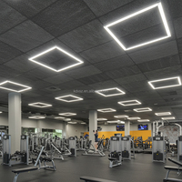 Plafonnier décoratif carré à LED, cadre à 4 barres, 3 options CCT 3000K 4000K 6500K, éclairage à économie d'énergie