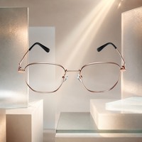 Montures de lunettes optiques modernes et minimalistes en titane IP or rose brillant avec logo personnalisé, style designer
