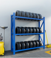 Étagère de stockage pour roues en acier pour entrepôt, présentoir de pneus, conception multi-niveaux réglable avec finition thermolaquée