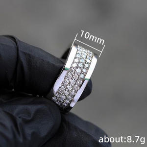 Anillo de Diamantes de Oro Blanco Q036, Corte Brillante Redondo, Color G Natural, Estilo Clásico, Anillo de Boda Unisex - Product Image 2