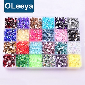Oleeya 12000pcs <b>Box</b> Package Resin Rhinestone <b>Mix</b> 24 Colors Crystal Jelly and Silver Bottom Rhinestones for Nail Phone Art Design - Product Image 3