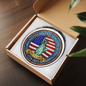 Colgante de Vitral con Diseño de la Estatua de la Libertad, Celebración del 250 Aniversario de Estados Unidos 1776-2025 - Product Image 3