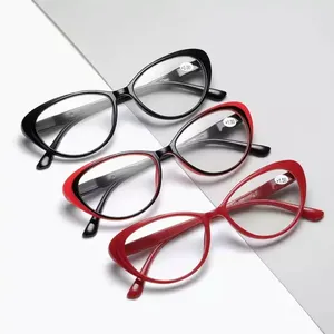 Новые очки для чтения «кошачий глаз» женские модные мужские пластиковые очки для чтения с пружинной ножкой очки для дальнозоркости