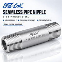 Raccord de tuyauterie longue en acier inoxydable 316L de qualité supérieure, mâle NPT BSPT SCH80, à paroi épaisse, conforme ASTM A733, résistant à la corrosion, pour l'huile, le gaz et les produits chimiques, fournisseur OEM d'usine