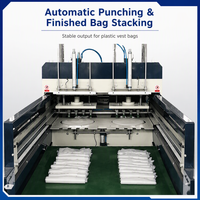Machine de fabrication de sacs en plastique et nylon à double couche et quatre lignes avec soudures inférieures, en promotion