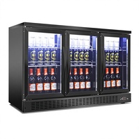 Armoire Réfrigérée à Bière avec Double Porte, Double Température, Dégivrage Automatique, Maintien au Frais, Congélateur Encastrable et Vitrine de Présentation