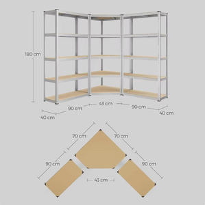 Corrosiebestendig gegalvaniseerd stellingrek voor magazijn, verstelbare planken en eenvoudige montage - Product Image 3