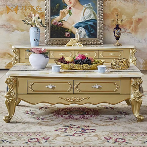 Роскошный кофейный столик в Европейском стиле, комбинированный шкаф для телевизора, деревянный мрамор французского шампанского в американском стиле для гостиной - Product Image 1