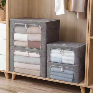 Caja de Almacenamiento de Tela Rectangular Plegable de Gran Capacidad para Ropa y Juguetes, Uso Doméstico, Fácil de Transportar - Product Image 3