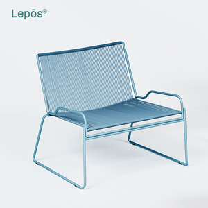 Silla Tejida de Cuerda Moderna de Acero Inoxidable 201, Silla Apilable para Exteriores, Muebles de Jardín, Patio, Bistro, Cafetería, Hotel, Resort, Silla de Descanso - Product Image 5