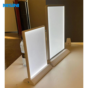 Tùy chỉnh mỏng A4 hình chữ nhật truy cập bàn hàng đầu LED quảng cáo hộp đèn hiển thị đứng Acrylic bảng Stand-Up người giữ menu nhôm - Product Image 2