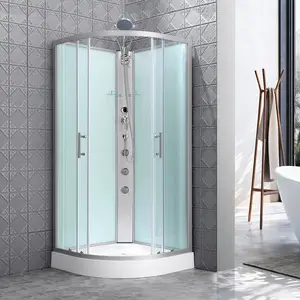 Cabina de ducha de baño de aluminio y vidrio moderno, Unidad de ducha integral deslizante de lujo, juego de ducha de baño