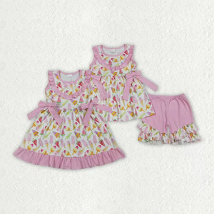 ชุดเสื้อผ้าเด็กผู้หญิงแขนกุดกางเกงขาสั้นระบาย - Product Image 1