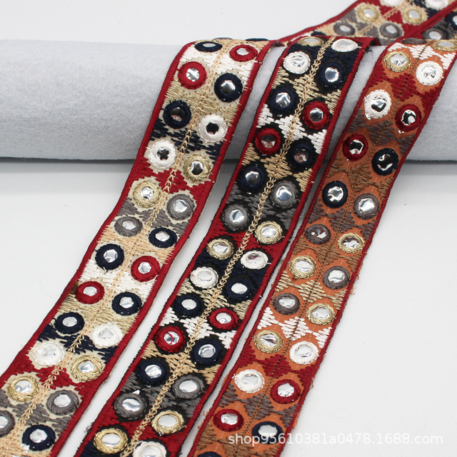 Ширина 3,8 см разных цветов в этническом стиле с вышивкой линза ленточный сканер штрих-кода с кружевной лентой для сумок одежды аксессуары для обуви