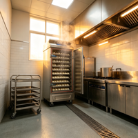 Cuisinière à vapeur au gaz commerciale à 12 niveaux en acier inoxydable, économie d'énergie, contrôle de la température pour les buffets et les salles de restauration