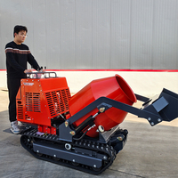 Allrad-Mini-Raupenmischer 300L Selbstladend, Tragbarer Betonmischer für Raue Baustellen