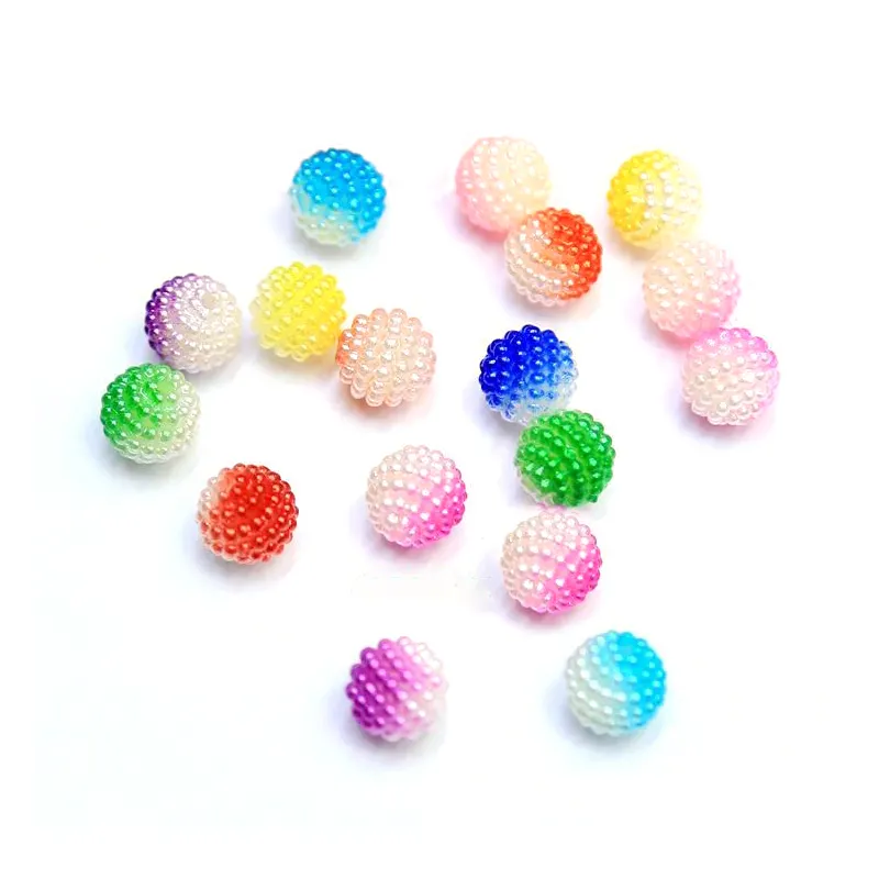 Atacado 10mm Acrílico Slime Crystal Kit Duas cores ABS Imitação Segura Pearl Berry Beads